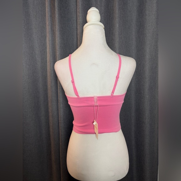 Pink Ribbed Bow Tank Top - Picture 2 of 3